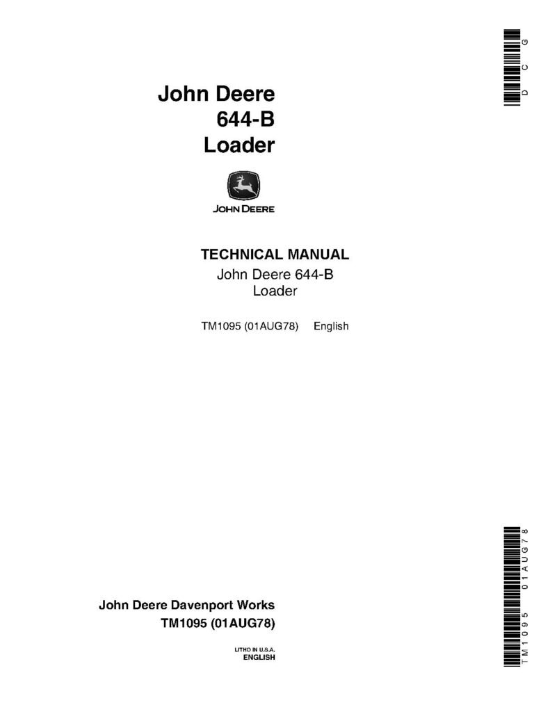 John Deere 644B and JD644B Wheel Loaders Technical Manual