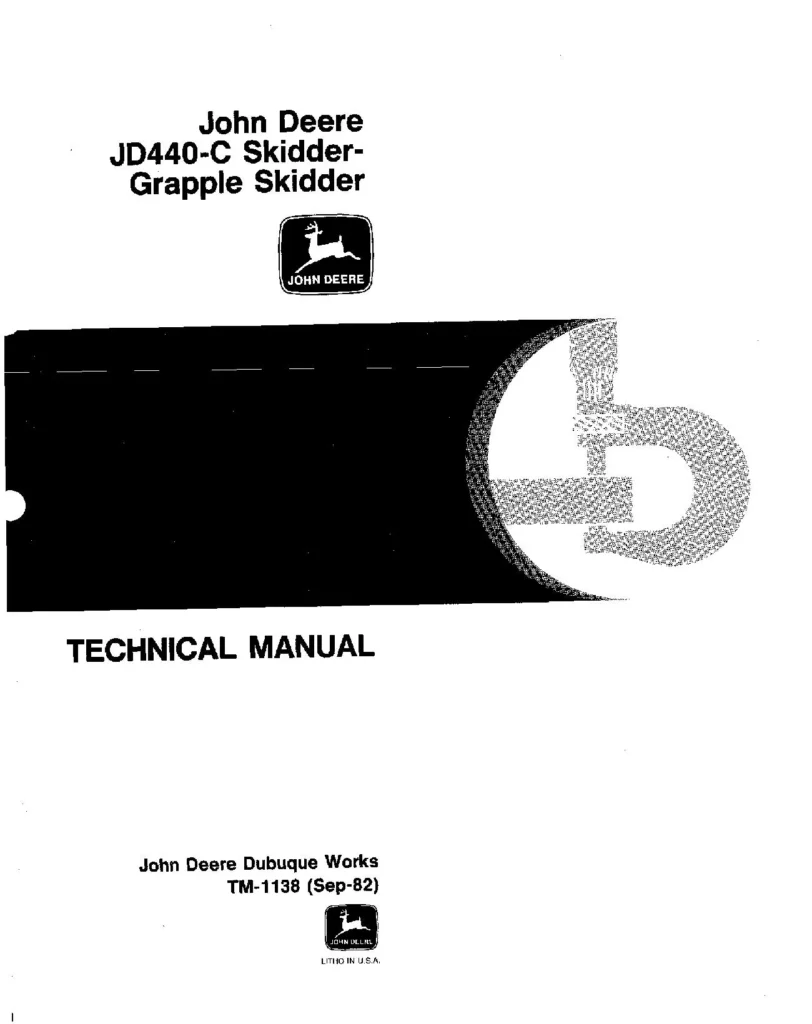 John Deere 440C & 440C Grapple Skidders Technical Service Manual