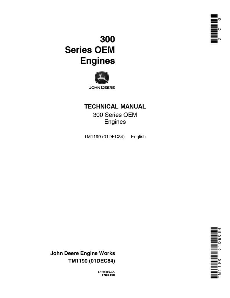 John Deere 4239D, 4239T, 3179D Engine Service Manual TM1190