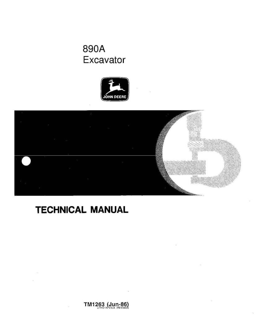 John Deere 890A Excavator Technical Manual (TM1263)
