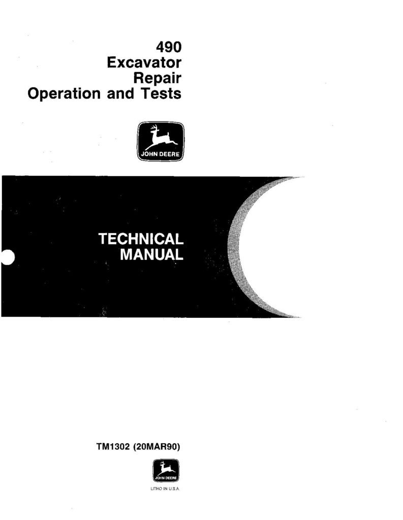 John Deere 490 Excavator Diagnostic Repair Manual (TM1302)