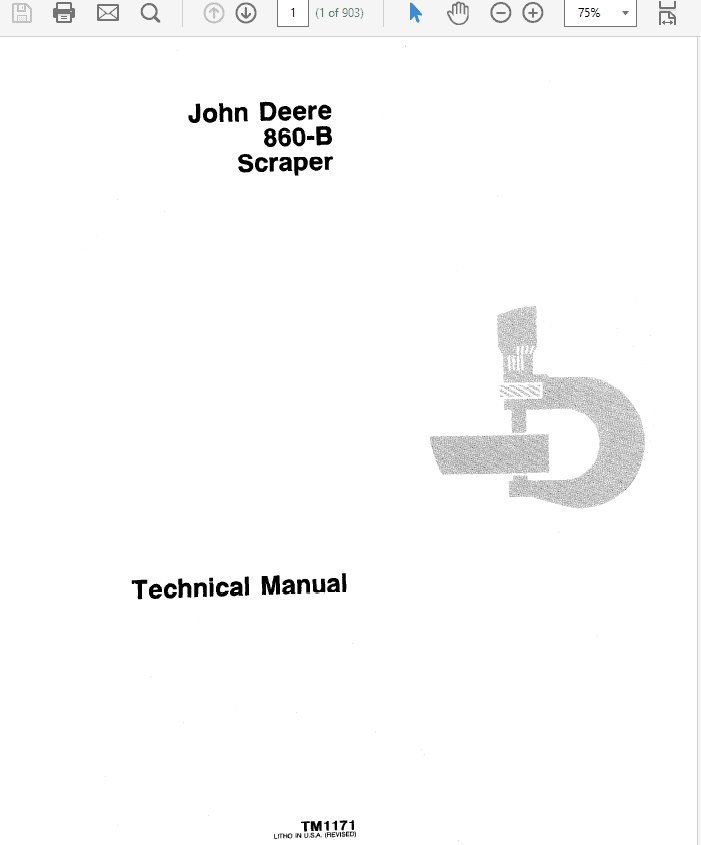 John Deere 860-B Scraper Technical Manual TM1171 John Deere 860-B Scraper Technical Manual TM1171