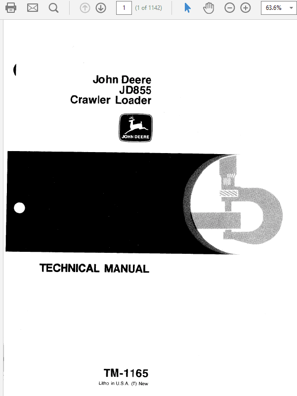 John Deere JD855 Crawler Loader Technical Manual