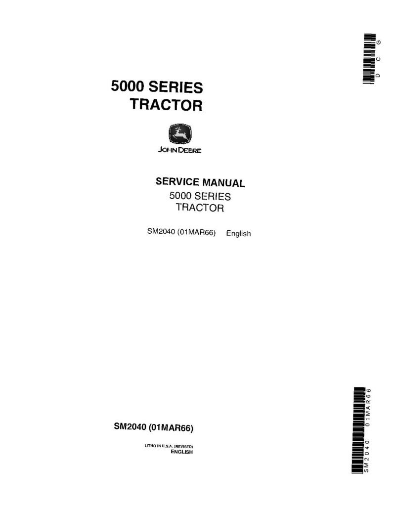 John Deere 5010 and 5020 Tractors Service Manual SM2040