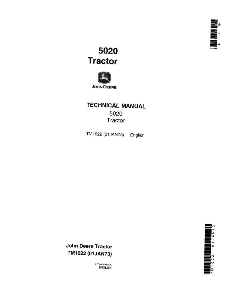 John Deere 5020 Row-Crop Tractors Technical Manual TM1022