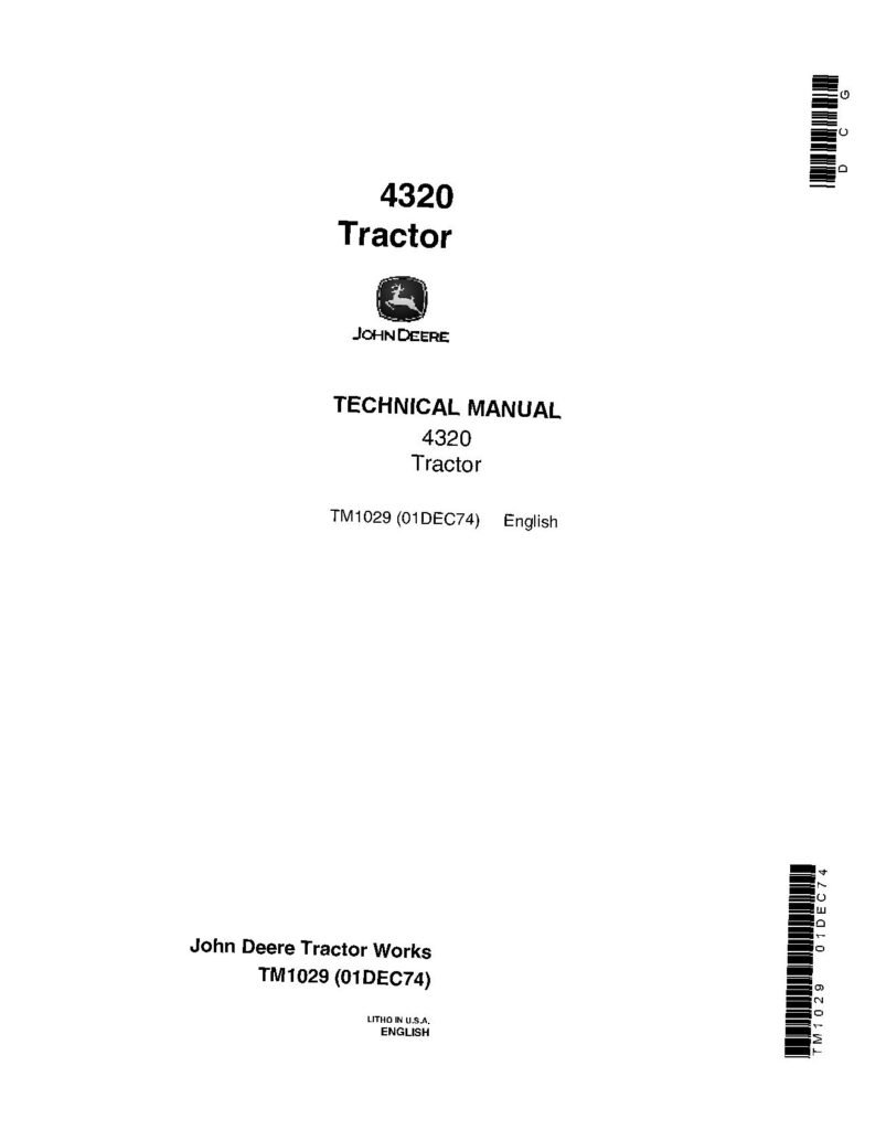 John Deere 4320 Row-Crop Tractors Technical Manual John Deere 4320 Row-Crop Tractors Technical Manual
