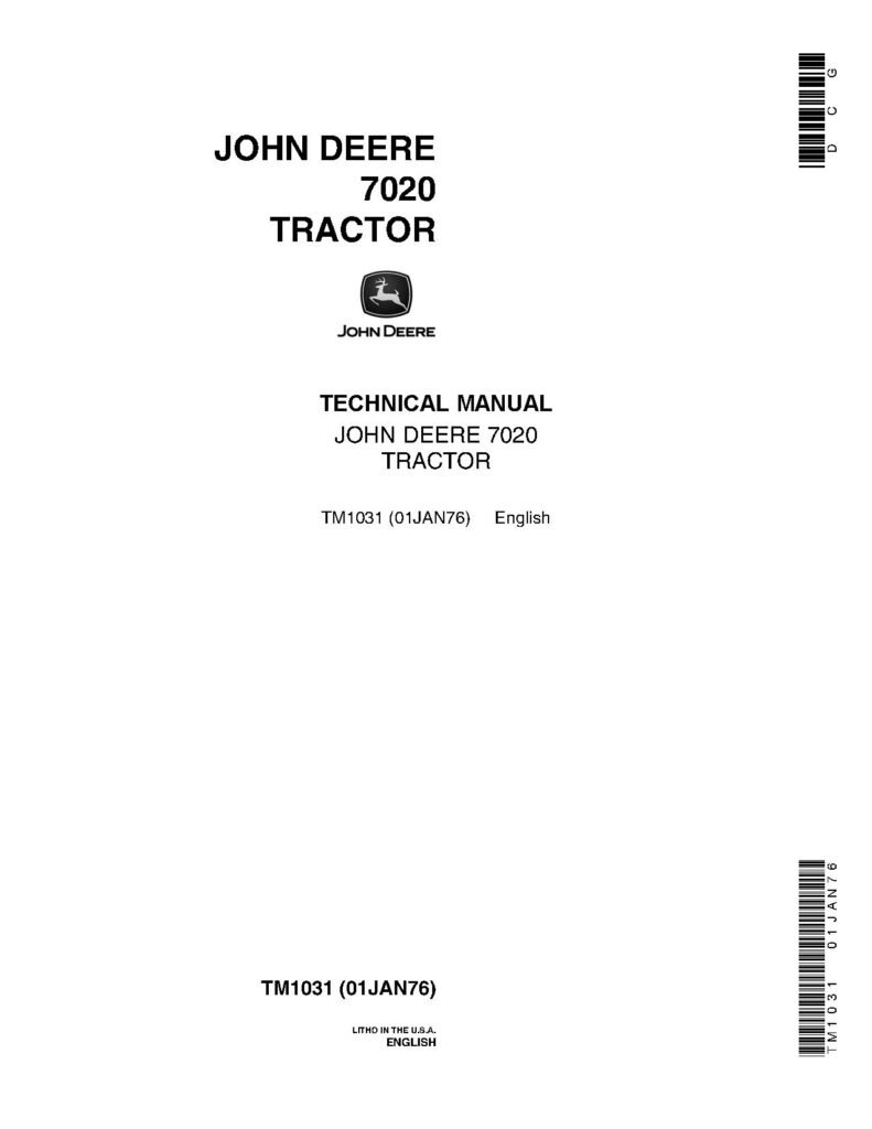 John Deere 7020 Tractors Technical Manual John Deere 7020 Tractors Technical Manual TM1031