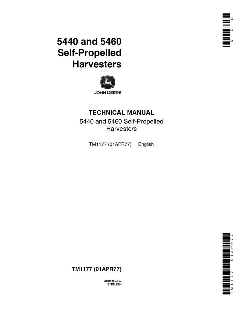 John Deere 5440 5460 Forage Harvesters Technical Manual