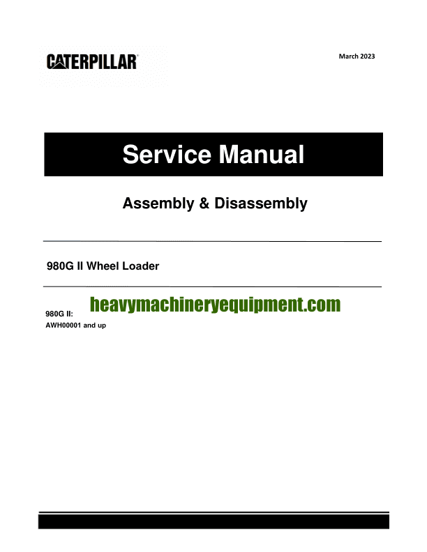 Caterpillar Cat 980G II Wheel Loader Service Repair Manual