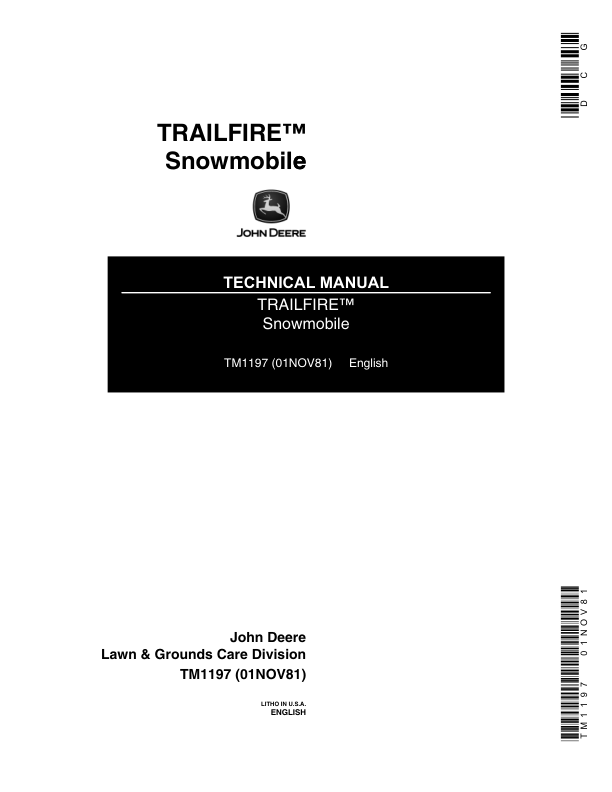 John Deere Trailfire Snowmobile John Deere Trailfire Snowmobile Technical Service Repair Manual