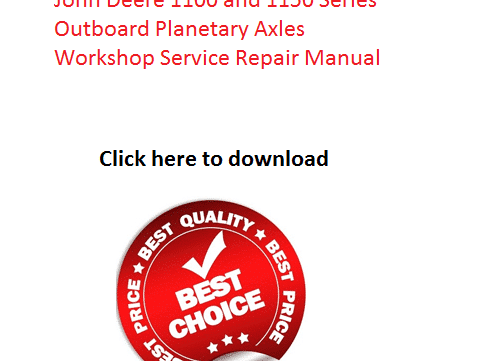 John Deere 1100 1150 outboard planetary axles Repair Manual