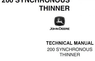 John Deere 200 Synchronous Thinner Service Repair Manual
