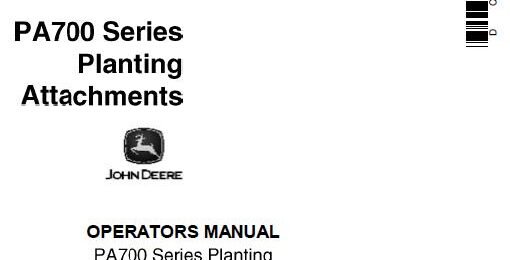 John Deere PA700 Planting Attachments Operator’s Manual