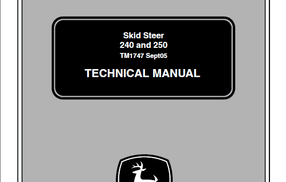 John Deere 240 250 Skid Steer Service Manual