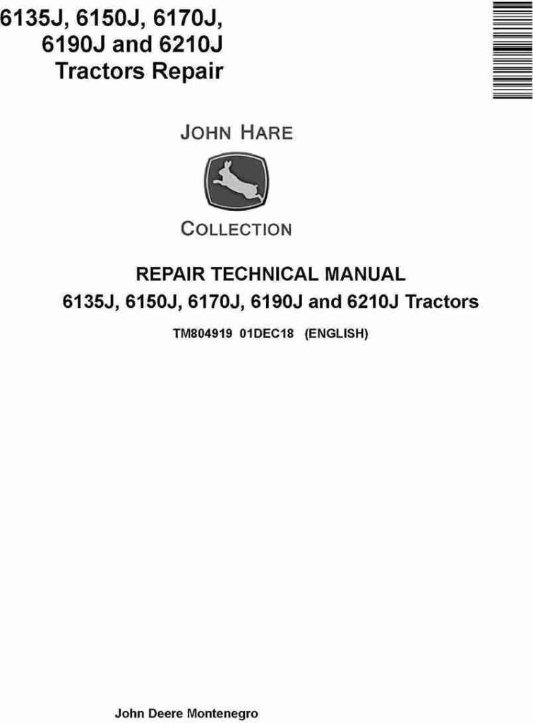 John Deere 6135j 6210j Tractor Service Repair Manual