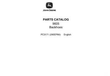 John Deere 9605 Backhoe Attachments Parts Catalog Manual PC3171