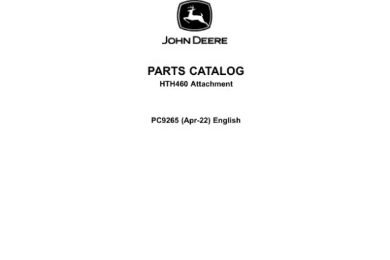 John Deere HTH460 Felling Head Parts Catalog Manual PC9265
