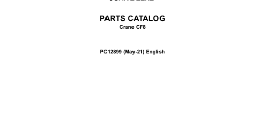John Deere CF8 Crane Attachments Parts Catalog Manual PC12899