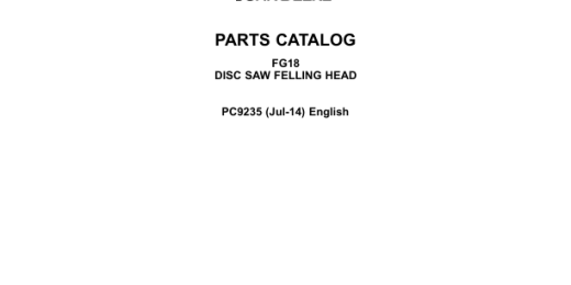 John Deere FG18 Felling Heads Parts Manual PC9235