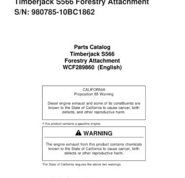 Timberjack S566 Felling Heads Parts Manual
