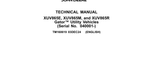 John Deere XUV865E, XUV865M, XUV865R