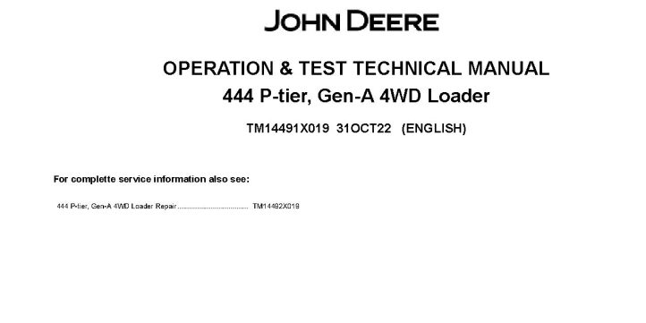 John Deere 444 P 4WD Loader Operators Manual PDF John Deere 444 P 4WD Loader Operators Manual PDF