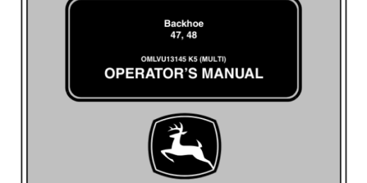 John Deere 46, 47 & 48 Backhoe Operator’s Manual