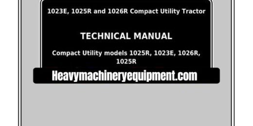 John Deere 1023E, 1025R and 1026R Compact Utility Tractor Service Manual