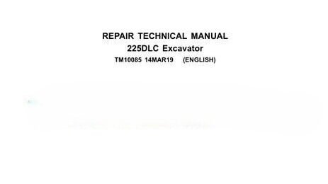 John Deere 225DLC Excavator Repair Technical Manual