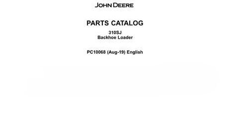 John Deere 310SJ Backhoe Loader Parts Catalog Manual
