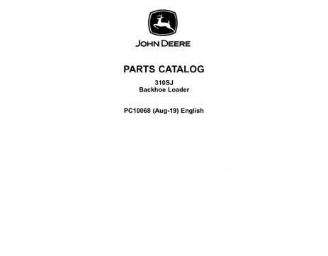 John Deere 310SJ Backhoe Loader Parts Catalog Manual