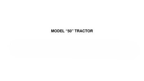 John Deere 50 MODEL Tractor Parts Catalog (PC264)
