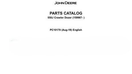 John Deere 550J Crawler Dozer Parts Catalog (PC10179)