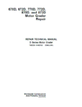 John Deere 670D 870D and 872D Motor Grader Repair Technical Manual