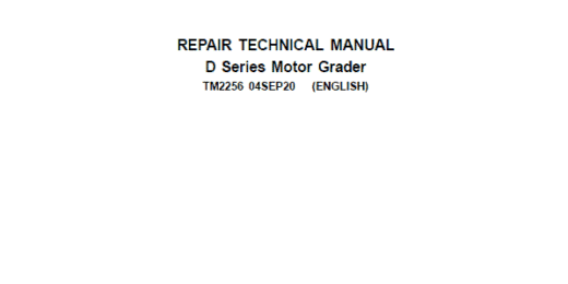 John Deere 670D 870D and 872D Motor Grader Repair Technical Manual