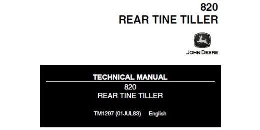 John Deere 820 Rear Tine Tiller Technical Manual TM1297
