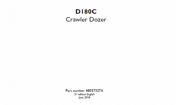 New Holland D180C Crawler Dozer Service Repair Manual