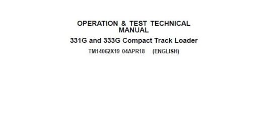 John Deere 333G Ops and Test Manual