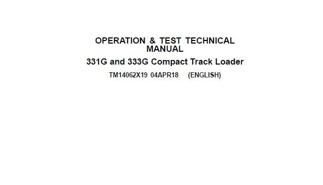 John Deere 333G Ops and Test Manual John Deere 333G Ops and Test Manual