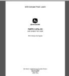 John Deere 323D Compact Track Loaders Parts Catalog Manual – PC10136