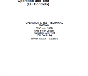 John Deere 329D and 333D Track Loader Operation Test Manual TM11454