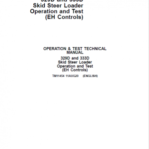 John Deere 329D and 333D Track Loader Operation Test Manual TM11454