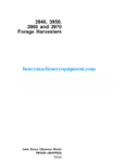 John Deere 3940 3970 Series Forage Harvesters Technical Manual