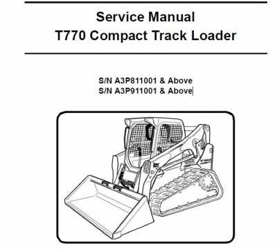 Bobcat T770 2011 Service Repair Manual Sn A3p911001