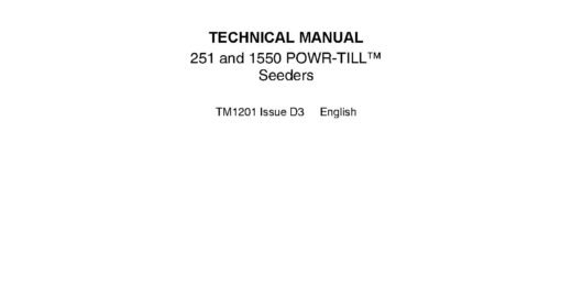 John Deere 1550 and 251 Powr-Till Seeders Technical Manual TM1201