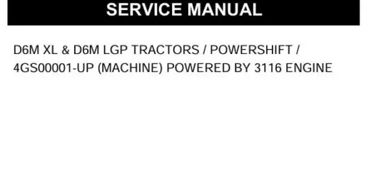 CAT D6M XL LGP 3116 Engine Service Repair Manual