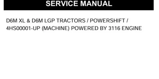 D6M XL LGP Caterpillar Service Repair Manual 3116