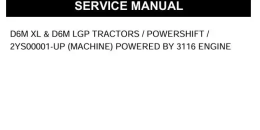 CCAT D6M XL LGP Powershift 3116 Engine Service Manual