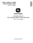 John Deere 1023E 1025R 1026R Compact Utility Tractors Technical Manual TM149119