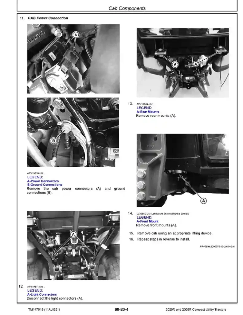 John Deere 2025R 2026R Compact Utility Tractors Technical Manual TM147619